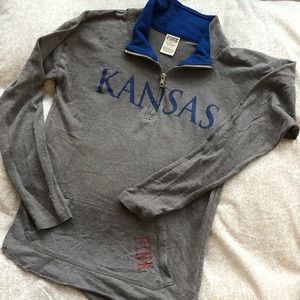 Gray VS Pink Kansas City Jawhaks quarter zip